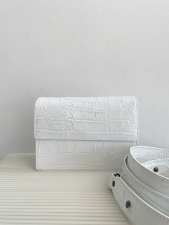 Сумка 0188 Белый кроко-кожа (636)